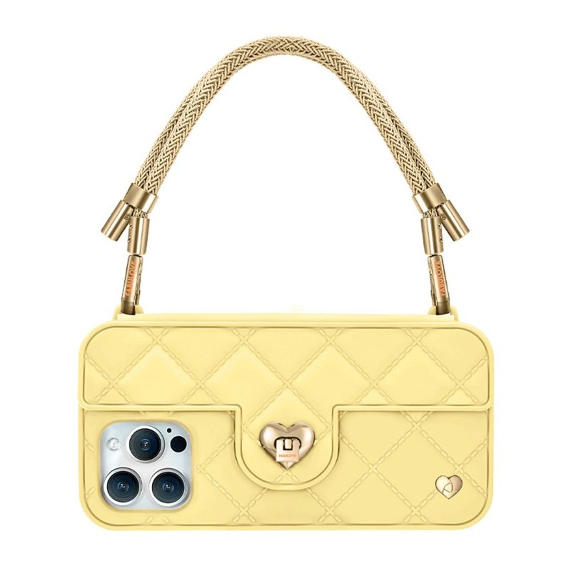 香港设计手机包-Sol【Golden Strap + Buttermilk Pursecase】 - 手机壳/手机套 - 环保材料 黄色