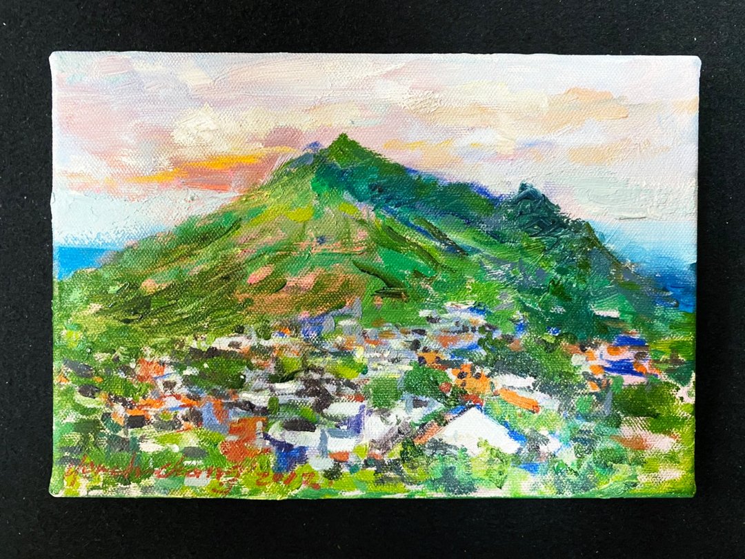 风景油画-基隆山 - 海报/装饰画/版画 - 棉 绿色