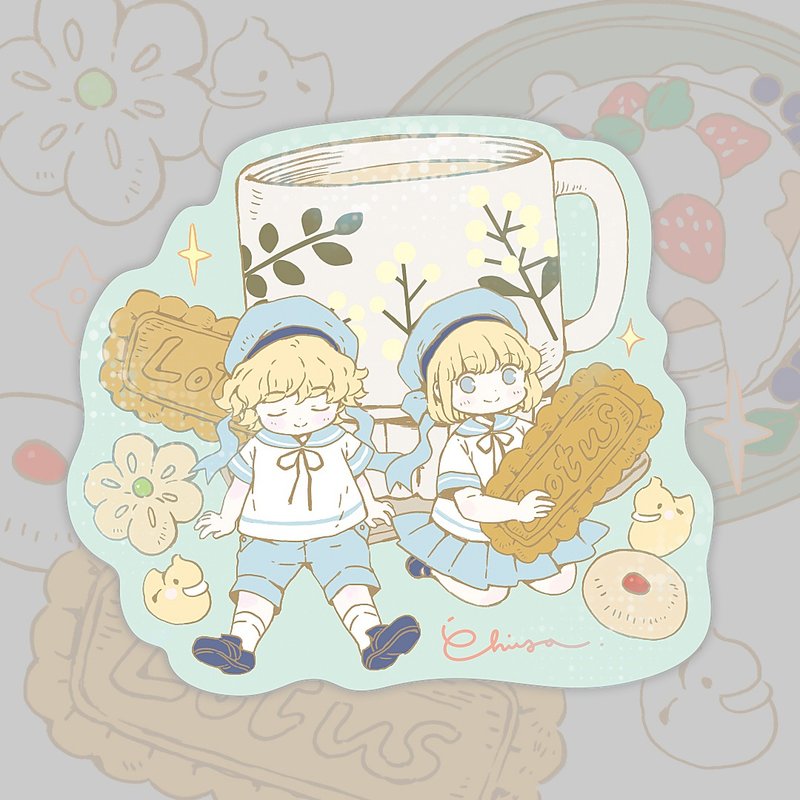 预购 Chiya 圆点闪闪贴纸 Coffee Time Sweet Time - 贴纸 - 防水材质 