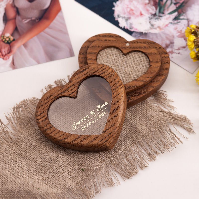 Heart ring box | Custom wedding  ring holder | ring pillow | Anniversary gift - 其他 - 木头 