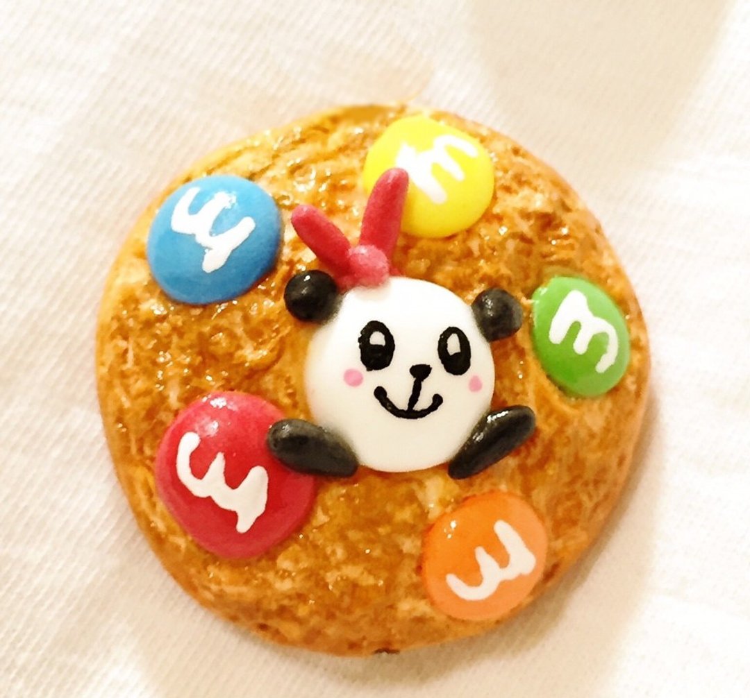 咪咪QQ猫熊mm巧克力饼干钥匙圈(可改磁铁) ((满600随机送神秘小礼物)) - 钥匙链/钥匙包 - 粘土 多色