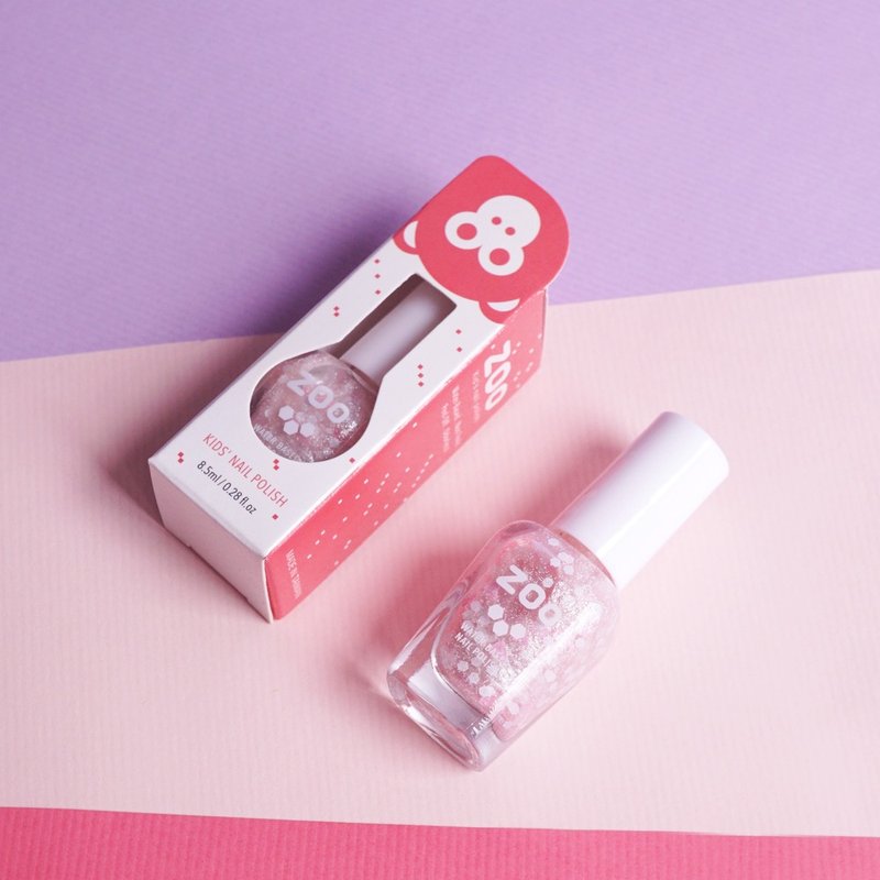 52球球小洋装 珠光银 粉桃心 白钻亮片 ZOO儿童指甲油 儿童节 - 指甲油/指甲贴 - 颜料 粉红色