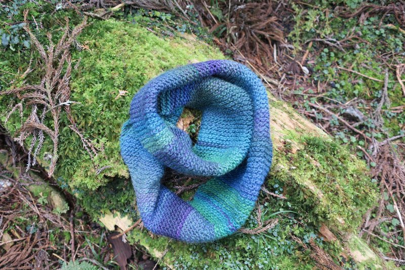 手织围脖-海底世界/新年/礼物 - 围巾/披肩 - 羊毛 蓝色