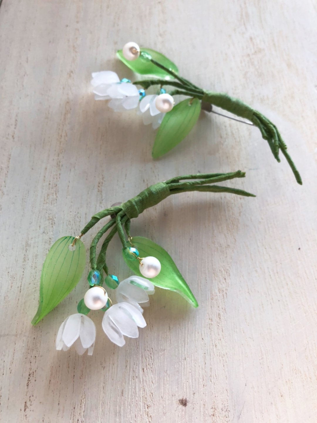 Lilly of the valley brooch  【女人節新品】、【Women's Day New Arrival】 - 胸针 - 塑料 