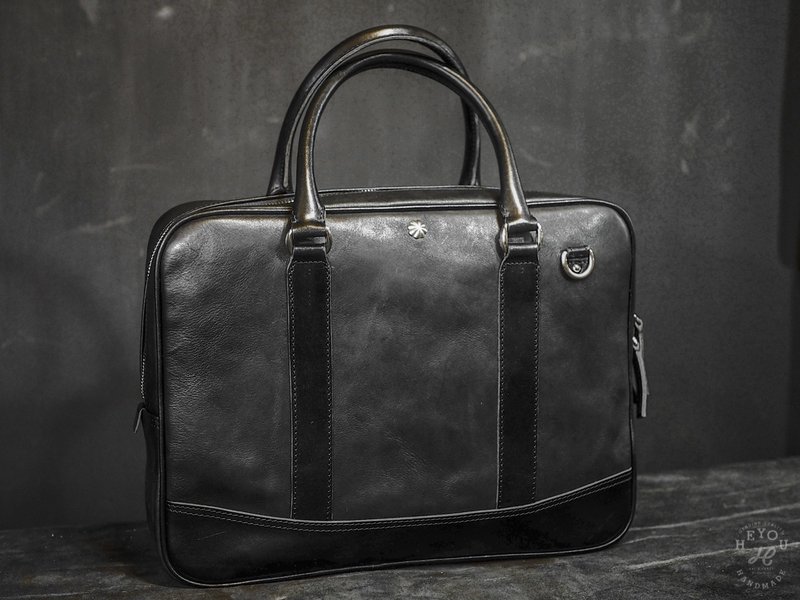 Leather Briefcase 植鞣皮革公文包 - 公文包/医生包 - 真皮 黑色