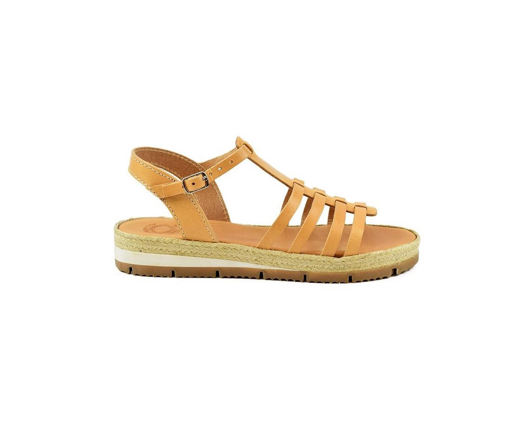 Greek Sandals Gladiators Platform Sandals, Genuine Leather Handmade in Greece. - 男女凉鞋 - 真皮 咖啡色