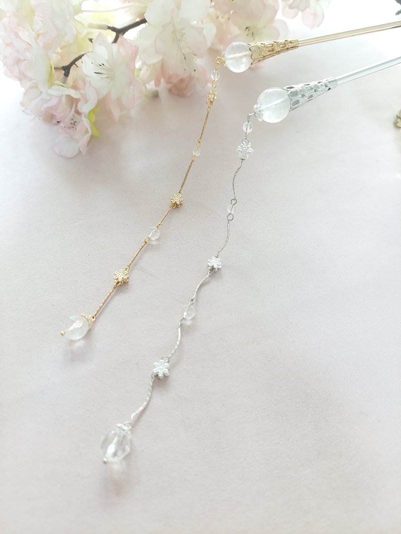 拢云阁－冰露　　古典风格白水晶发簪步摇 - 发饰 - 水晶 透明