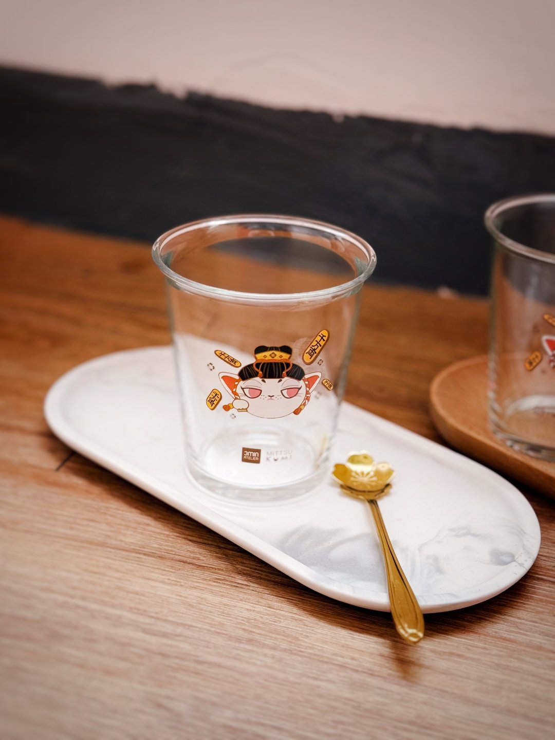 招财猫玻璃杯 - 玻璃杯 - 玻璃 透明