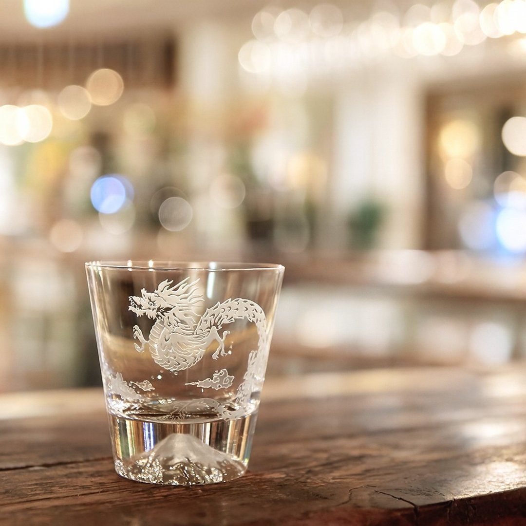 日本田岛硝子 日本制富士山雕花威士忌杯 富士山杯-龙款 - 玻璃杯 - 玻璃 透明