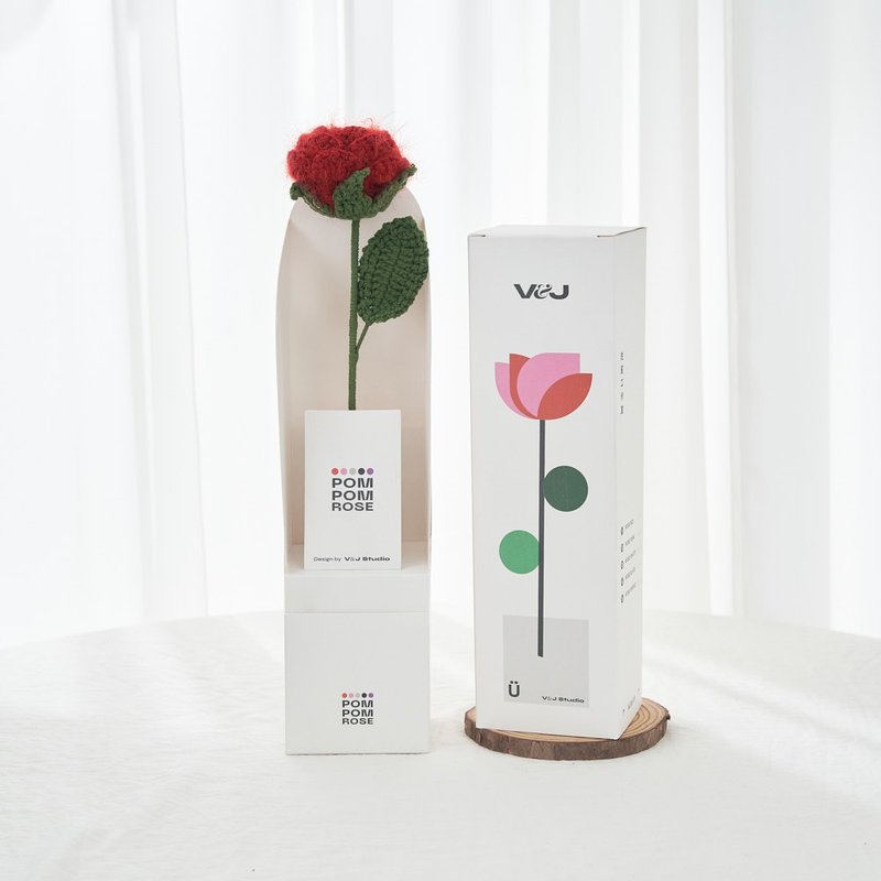 针织玫瑰 POMPOMROSE 热情的爱 - 摆饰 - 聚酯纤维 红色