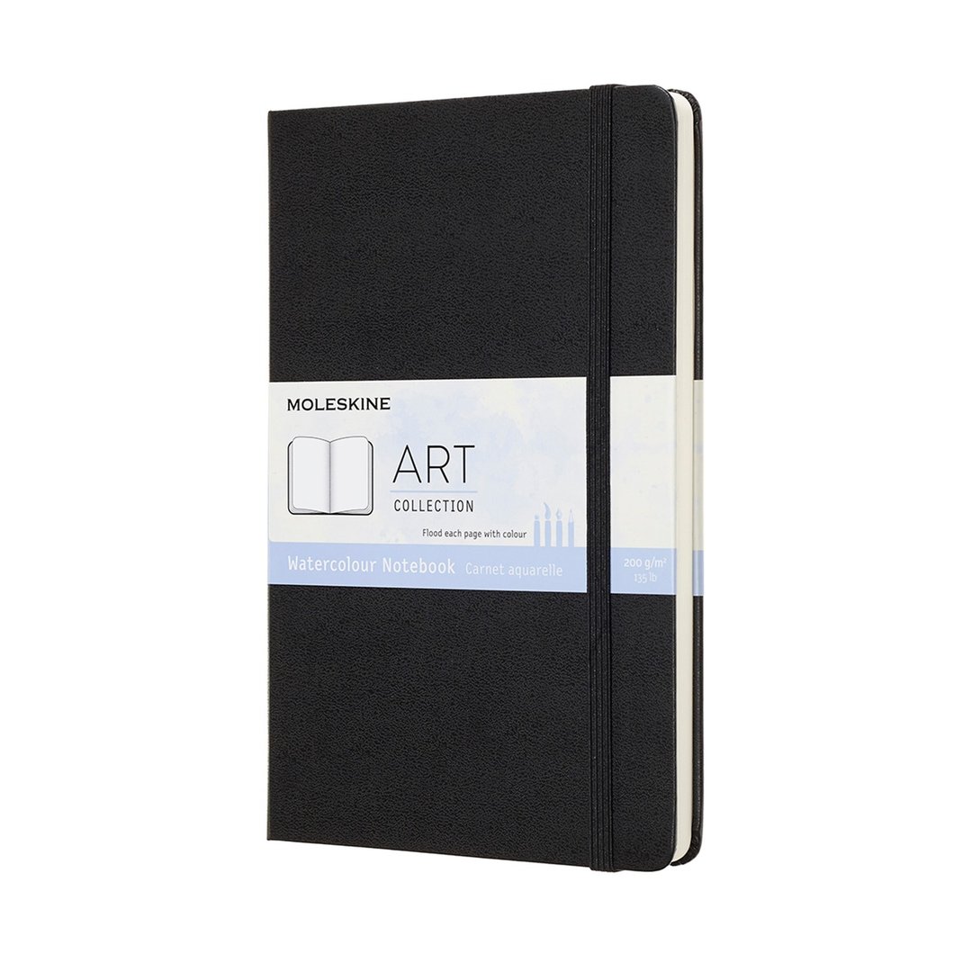 _勿上架_MOLESKINE 艺术系列水彩笔记本 L 型 - 黑 - 烫金服务 - 笔记本/手帐 - 纸 黑色