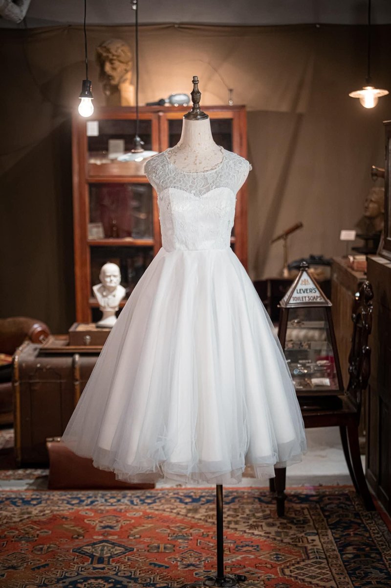 芭蕾舞小篷裙浅蓝色礼服 - 晚装/礼服 - 棉．麻 蓝色