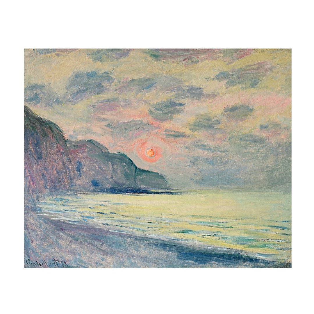 【印象派挂画】莫内 Monet: 日落,多雾的天气,布维尔 - 海报/装饰画/版画 - 纸 