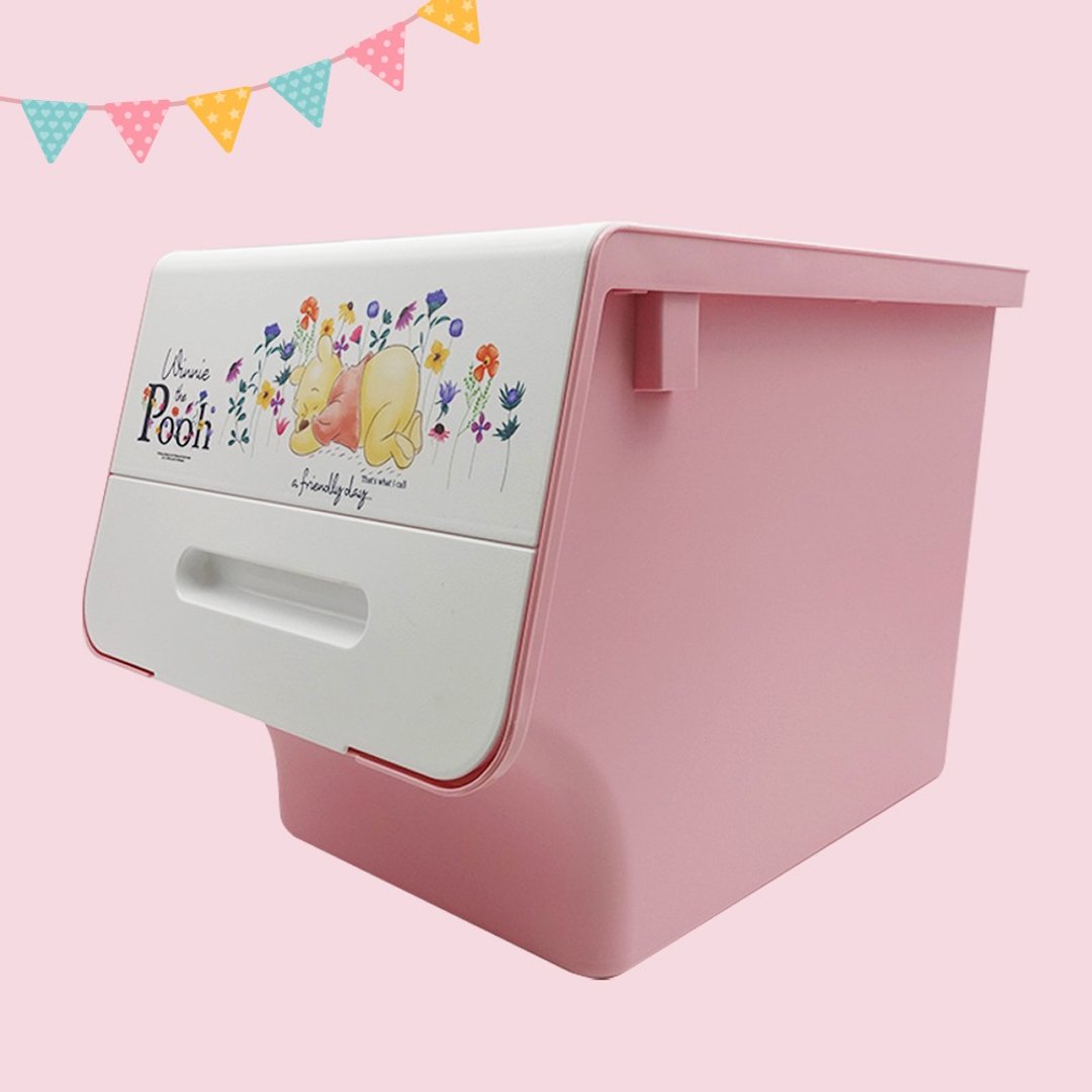迪士尼授权【台湾制】Disney 小熊维尼 4入组 收纳箱 - 收纳用品 - 环保材料 粉红色