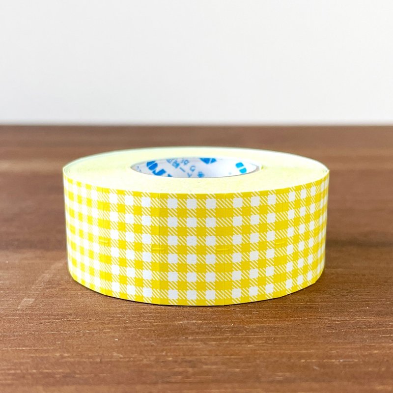 标签贴纸 格子花纹 含羞草 日本制 标签贴纸 卷式贴纸 ls-023 - 贴纸 - 纸 黄色