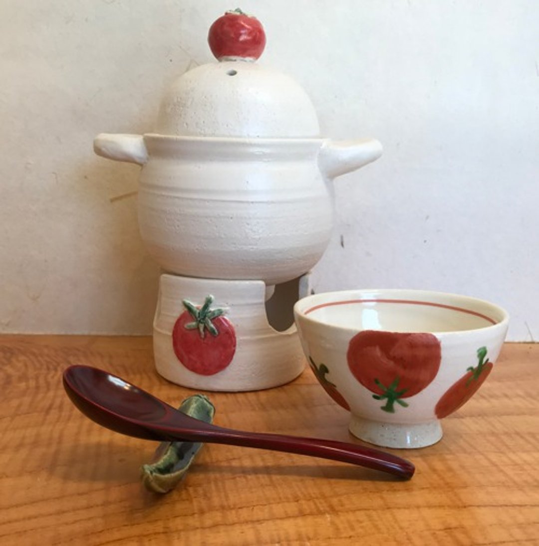 订制番茄煲和三脚架套装 - 厨房用具 - 陶 白色