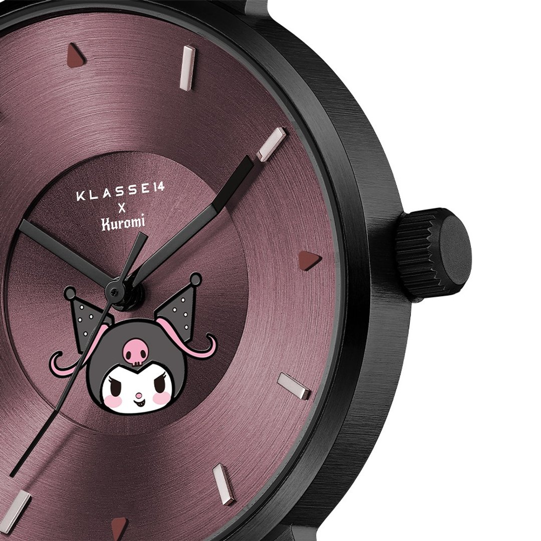 KLASSE14 x SANRIO KUROMI VOLARE 黑色钢带 36MM - 对表/情侣表 - 不锈钢 紫色