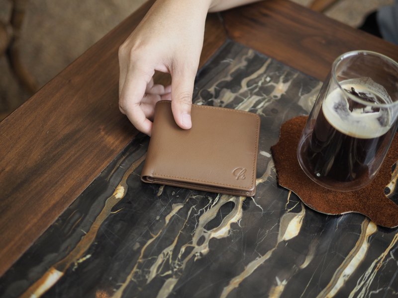 Paul (coffee) : wallet, men purse, Brown, cow leather, folded wallet - 皮夹/钱包 - 真皮 咖啡色