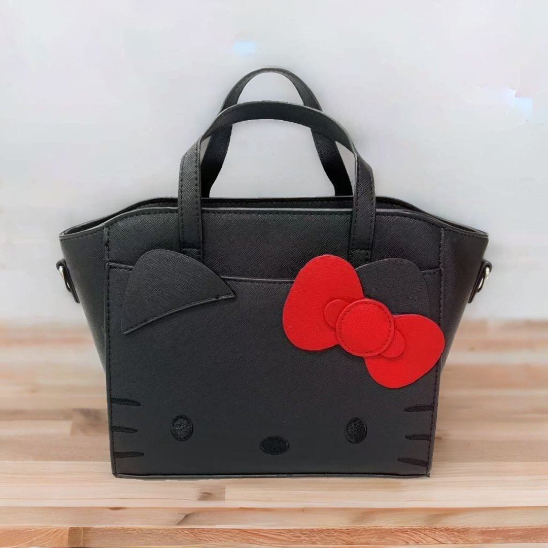 Hello Kitty x 酷乐村 萌趣造型手提斜背淑女包 黑色 - 侧背包/斜挎包 - 人造皮革 黑色