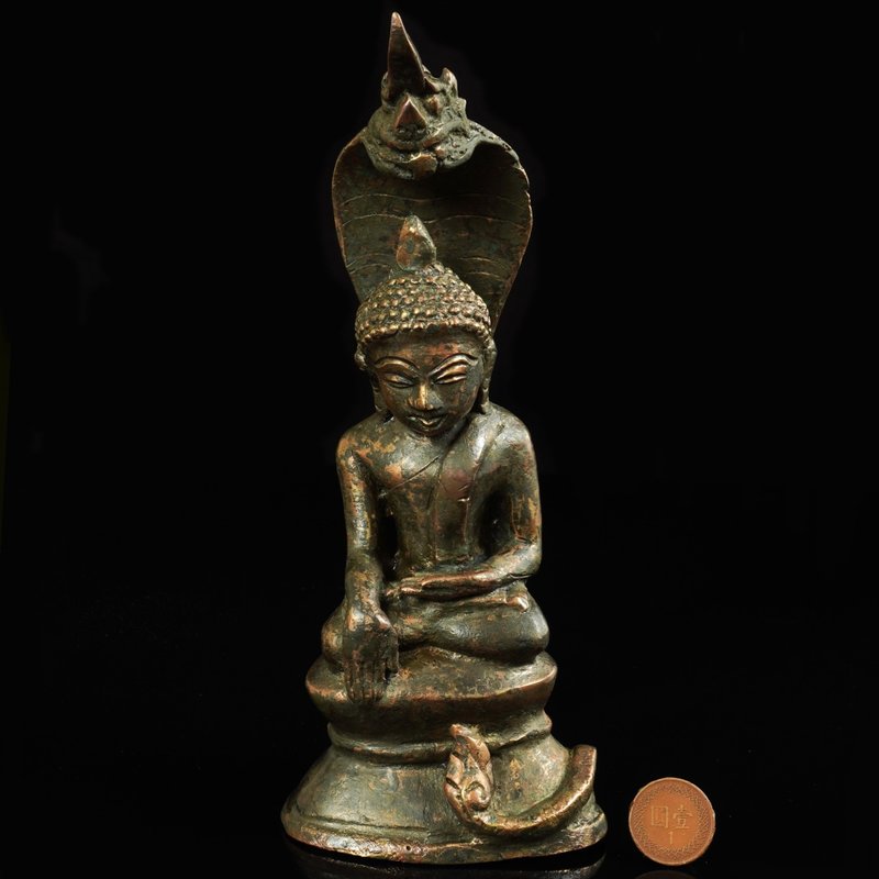 缅甸佛塔圣物-18-19世纪蛇王纳迦护佛像 - 其他 - 其他材质 