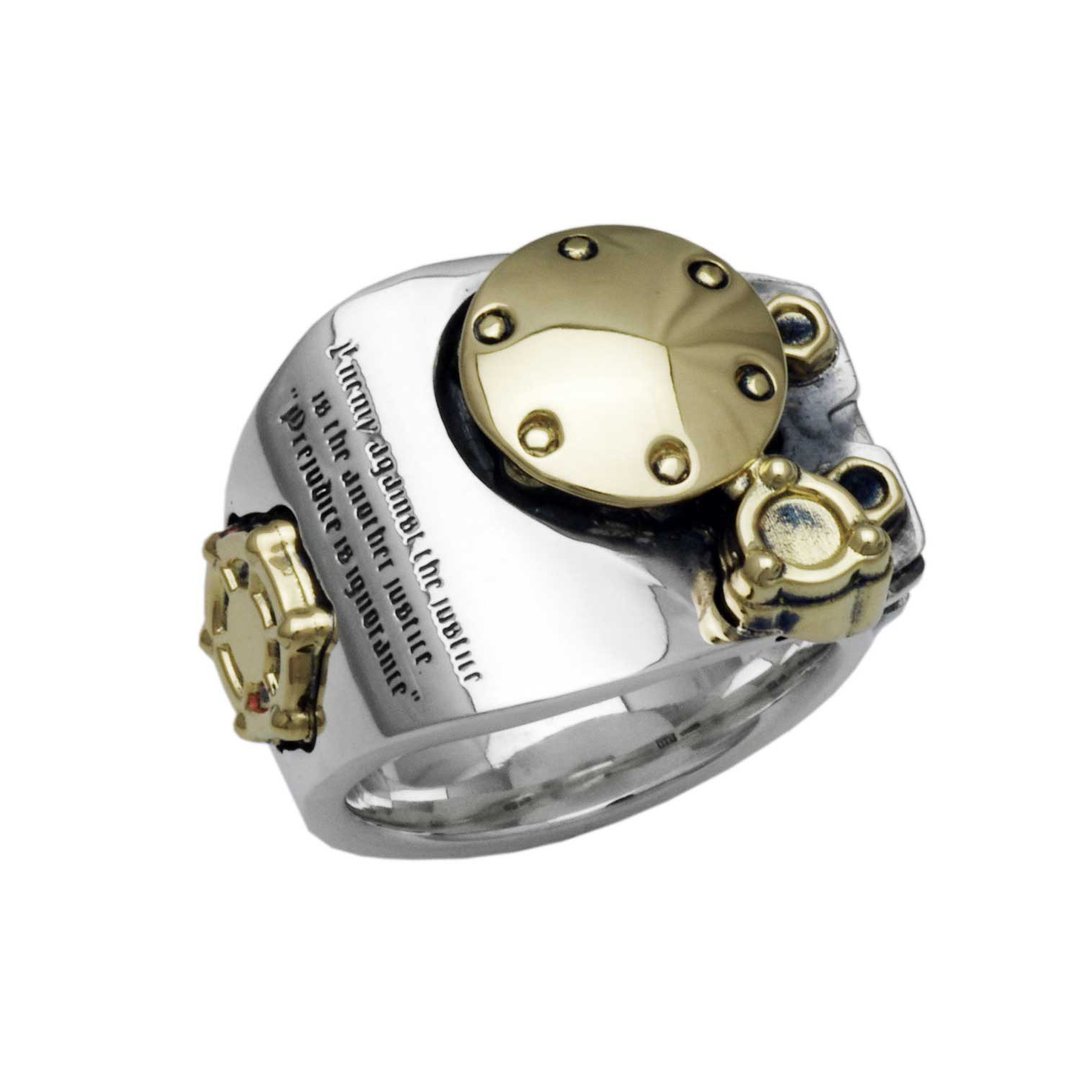 925 silver ring men,18k gold,steampunk,present for him,made in japan,fc294 - 戒指 - 纯银 银色