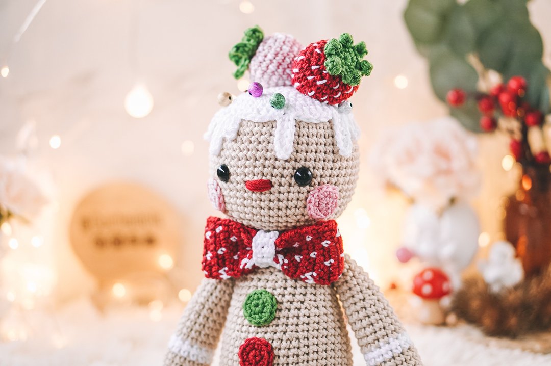 PDF Pattern Christmas Cookie man - 编织/刺绣/羊毛毡/裁缝 - 其他材质 金色