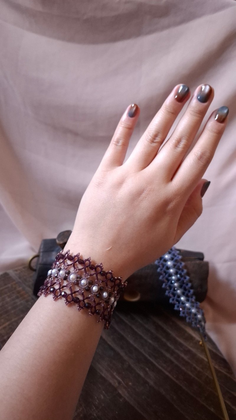 光映 原创梭编手链 - 手链/手环 - 棉．麻 红色