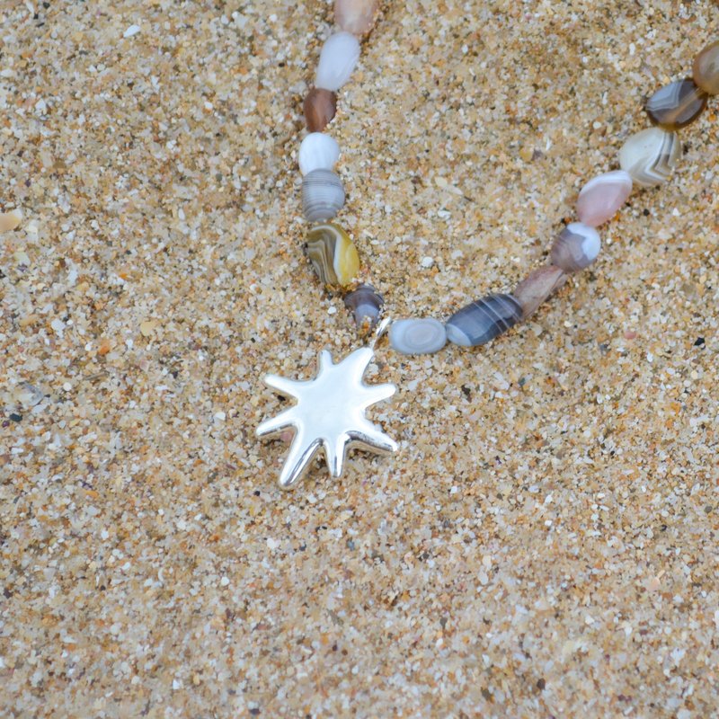 内在核心-波斯玛瑙项链 - 项链 - 银 银色