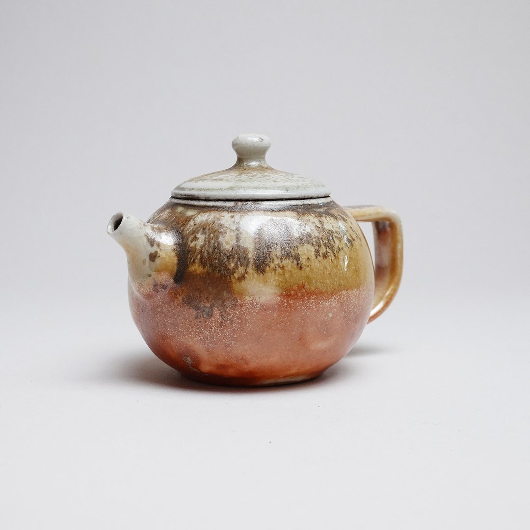 明芽窑 l 柴烧志野釉壶 茶壶 日式 H3 - 茶具/茶杯 - 陶 红色