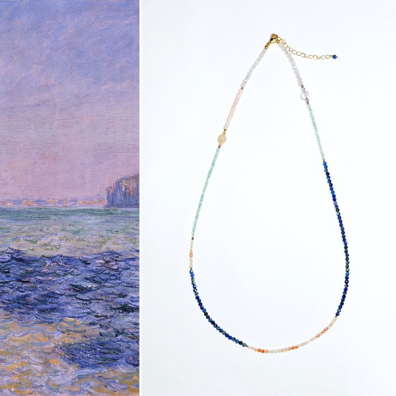【若桑】【印象派】莫内/布维尔海面上的阴影。青金石天然石项链 - 项链 - 半宝石 蓝色