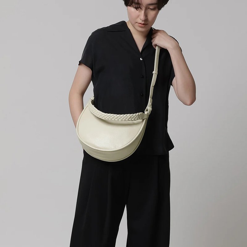 盈月 Round Moon 两用手提包-象牙 - 手提包/手提袋 - 真皮 白色