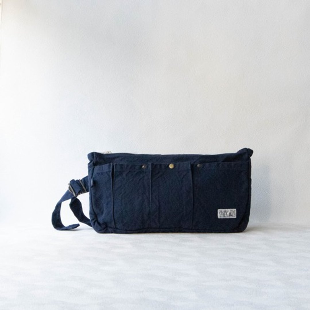 Waist work pouch [dark blue] (VC-40) - 手提包/手提袋 - 棉 蓝色