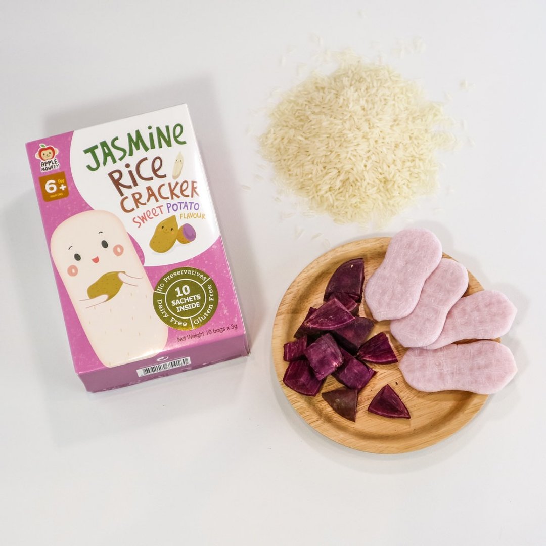 泰国【Apple Monkey】爱啵宝宝 茉莉香米 紫番薯饼(30g) - 玩具/玩偶 - 其他材质 