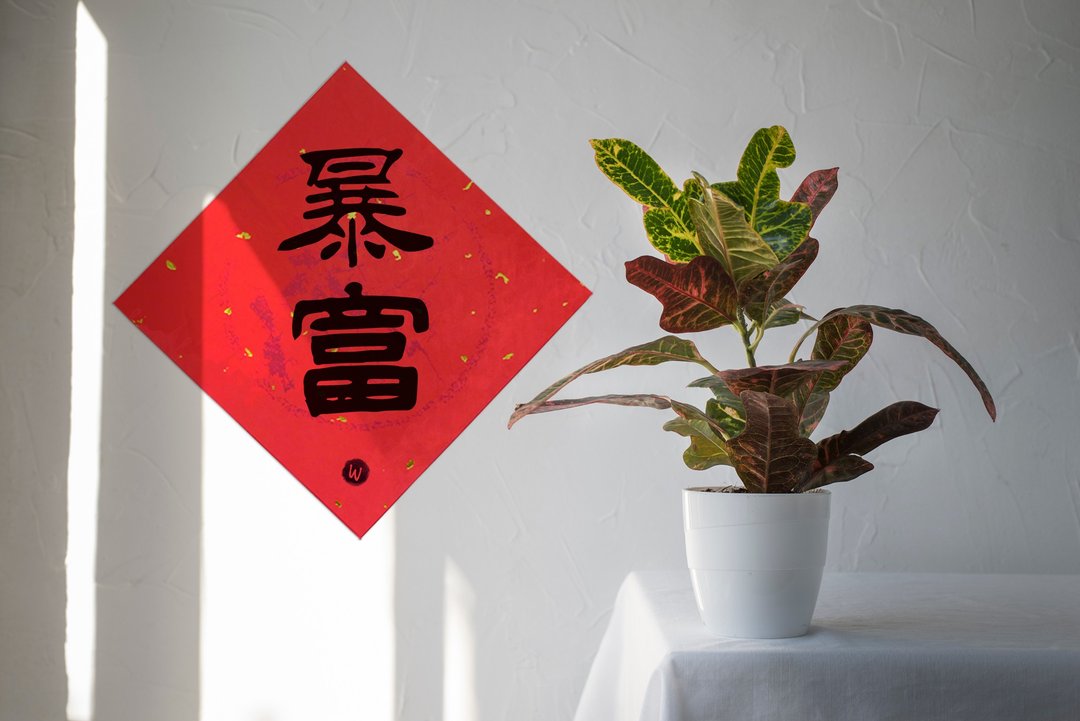 暴富 新年快乐  春联 布置 节庆 方斗_ 洛可可 - 红包/春联 - 纸 