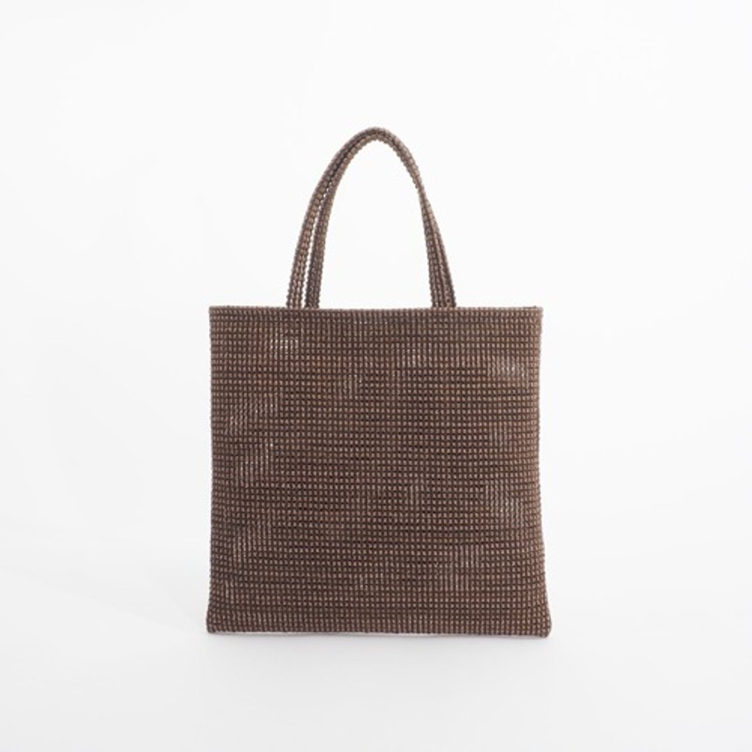 mesh fake leather hand bag (Brown) artificial leather/33×33/MB006 - 手提包/手提袋 - 真皮 