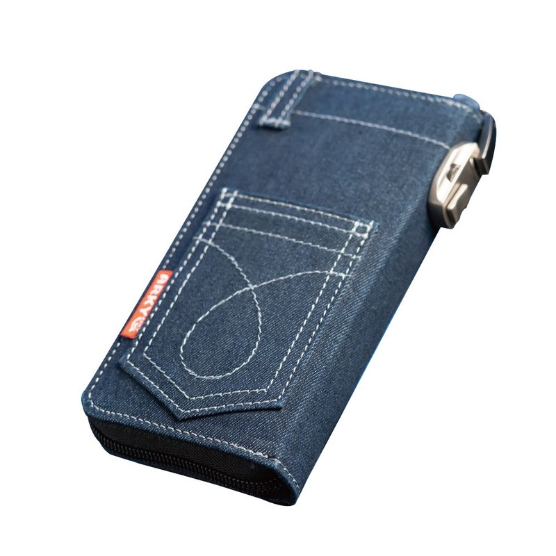 ARKY 防盗密码锁牛仔手机包 多功能收纳钱包 - 皮夹/钱包 - 棉．麻 蓝色