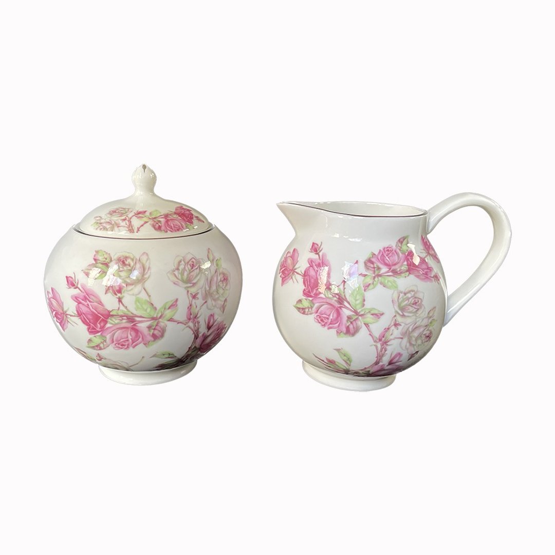英国Aynsley 红玫瑰系列 骨瓷糖奶罐 礼盒包装 - 茶具/茶杯 - 瓷 粉红色