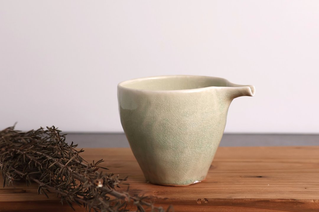 冰裂绿灰茶盅 - 茶具/茶杯 - 瓷 绿色