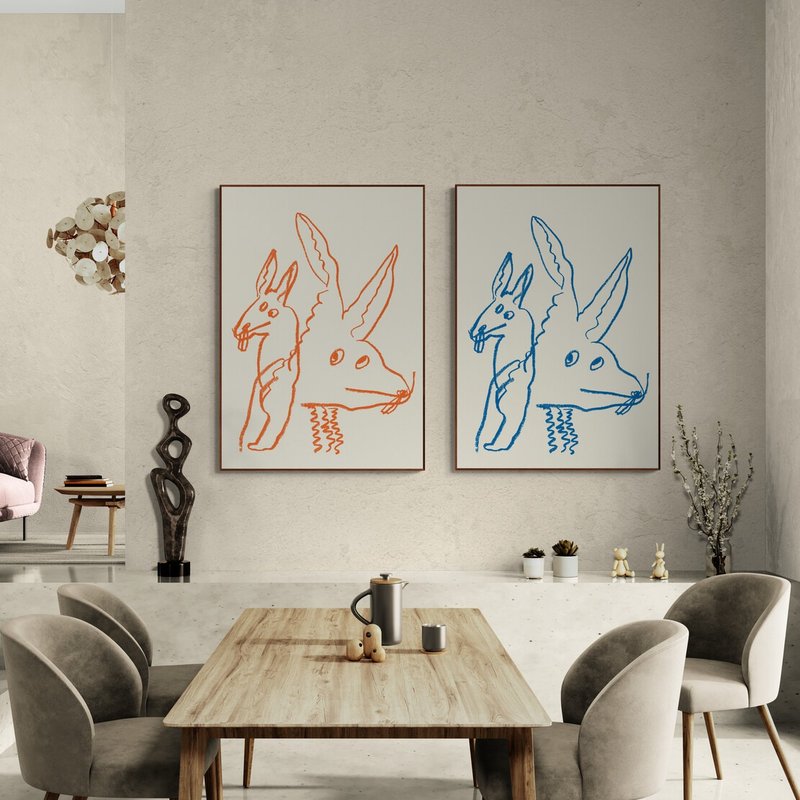 【Lingoooo插画/动物插画】Febbi |  014 狗狗狐狸好朋友 - 海报/装饰画/版画 - 纸 