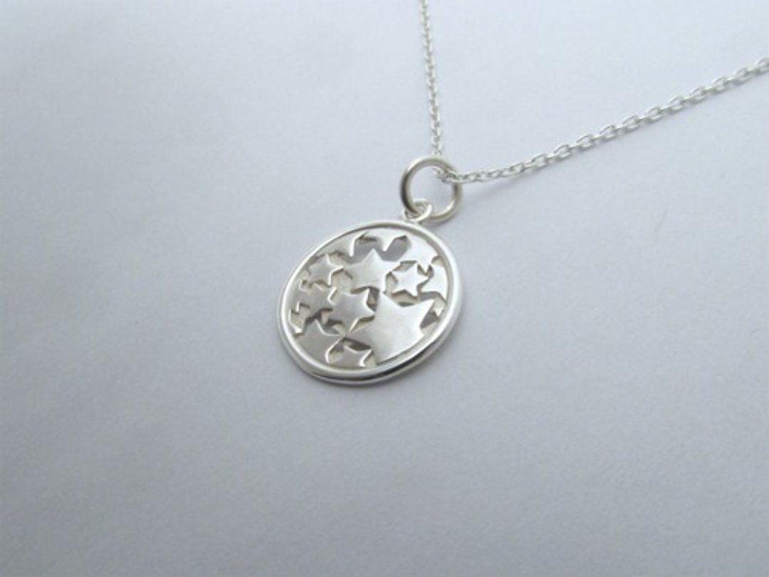 Star coin necklace [reversible] - 项链 - 纯银 