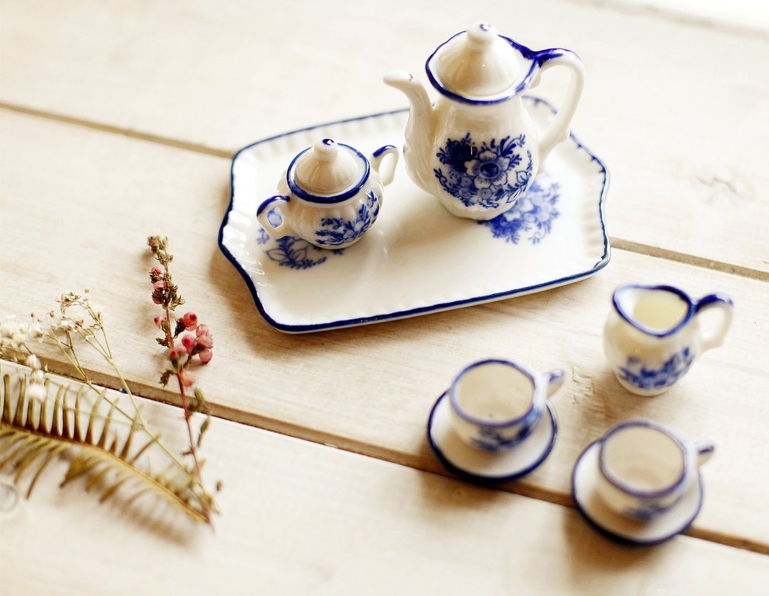 【好日恋物】欧洲迷你ｍｉｎｉ陶瓷茶组 - 茶具/茶杯 - 陶 蓝色