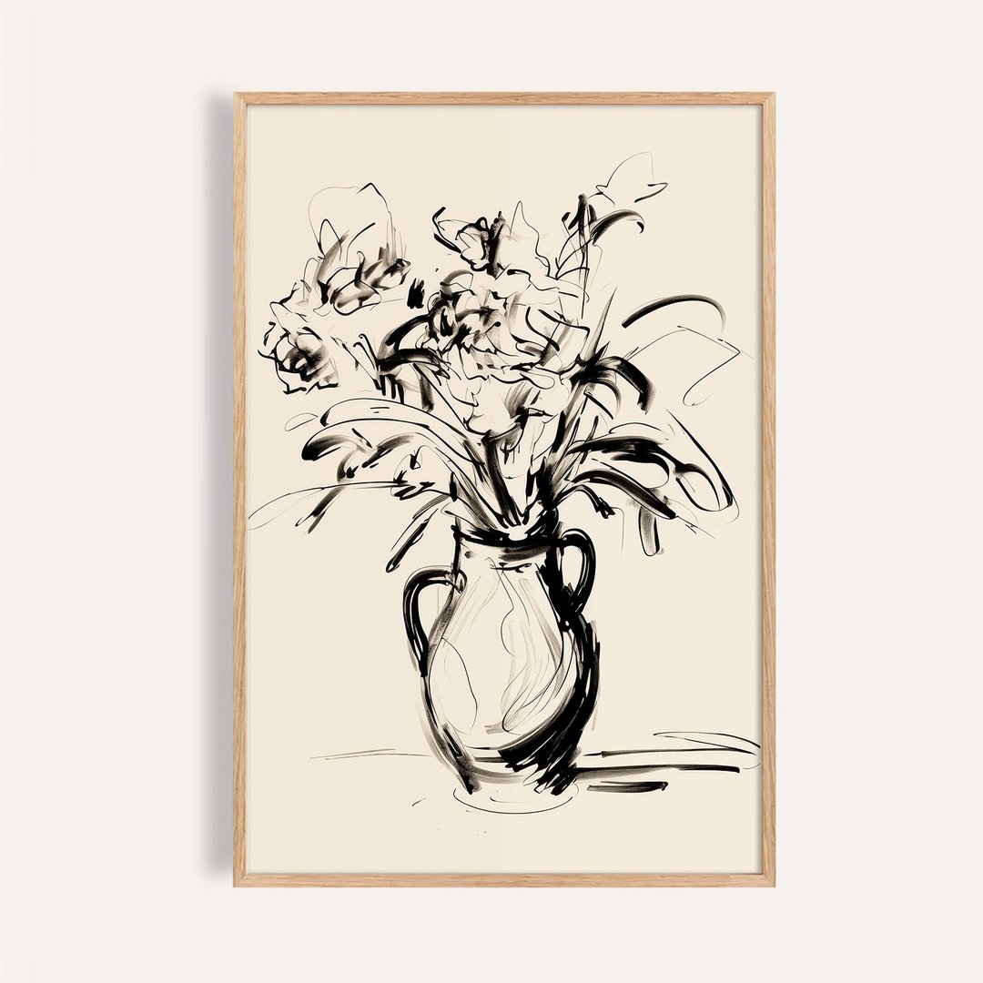 花影速写 Floral Impressions / 黑白速写花卉挂画 - 海报/装饰画/版画 - 纸 