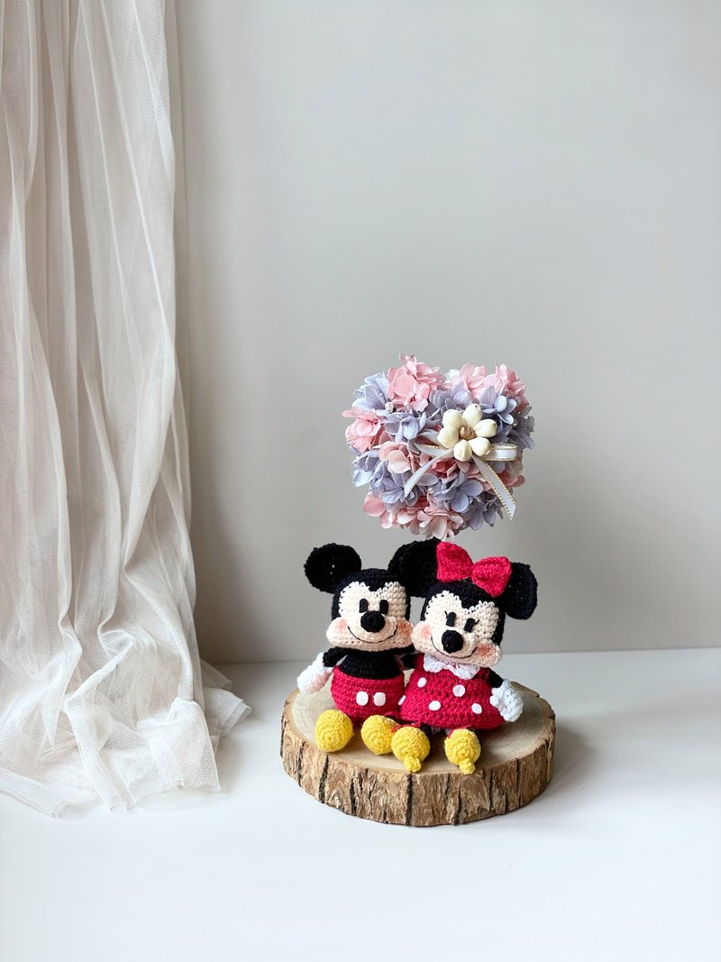 米奇米妮爱心树球/永生花/生日礼物/情人节礼物/纪念日礼物 - 干燥花/捧花 - 植物．花 