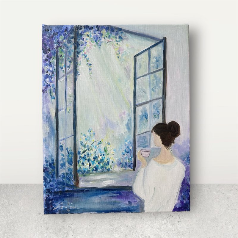 午后的蓝 油彩画布5F 无框 A-Lin油画创作 - 摆饰 - 棉．麻 