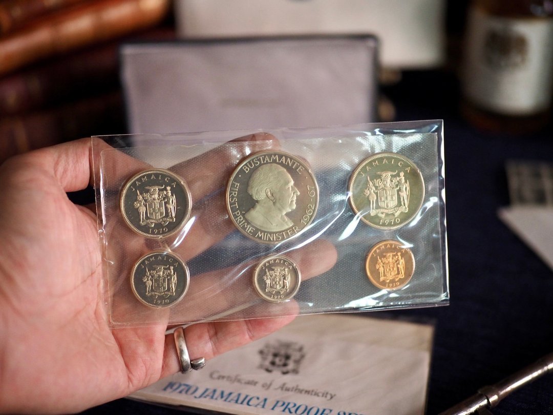 小铺30年的钱币收藏 - 1970年牙买加精铸套币 - 摆饰 - 其他金属 银色