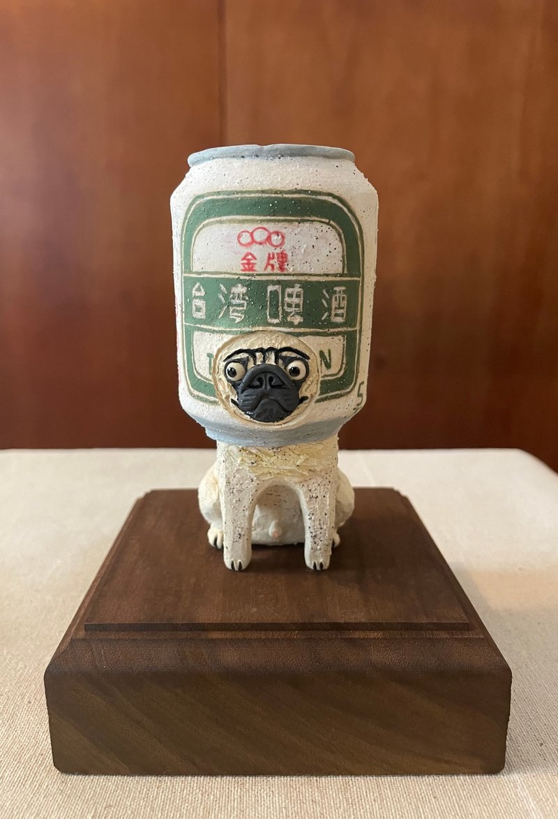 台湾啤酒陶巴哥 摆饰 陶器 宠物 公仔 陶偶 狗 宠物 - 摆饰 - 陶 绿色