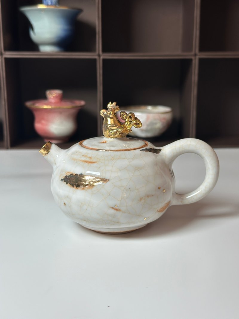 开片系列-白色志金鸡壶-容量约200cc—限售1天 - 茶具/茶杯 - 陶 