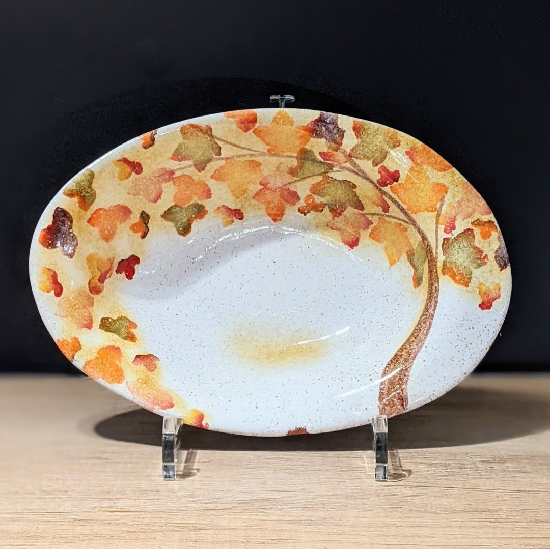 意大利手工陶-LT秋季河岸 餐碗 25x17cm - 碗 - 陶 白色