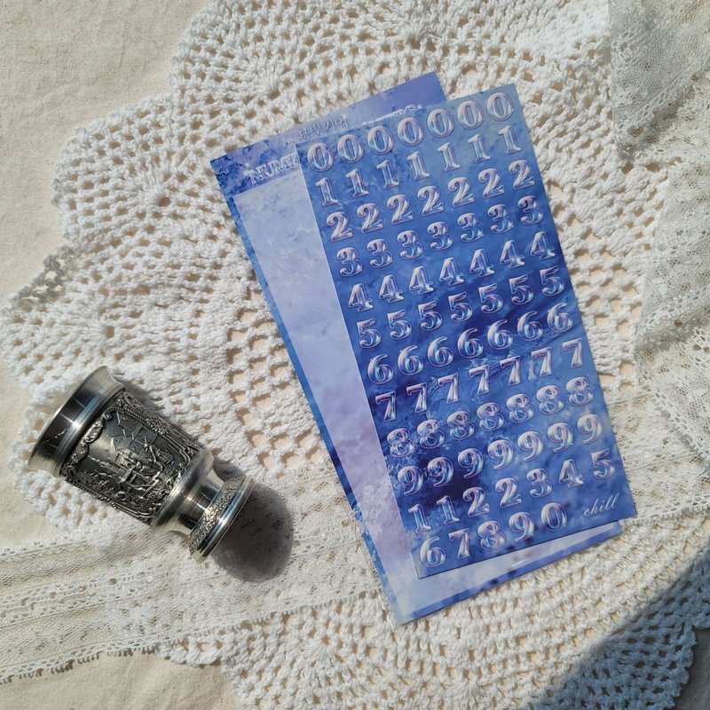 Aqua Memoria 数字贴纸 - 贴纸 - 纸 蓝色