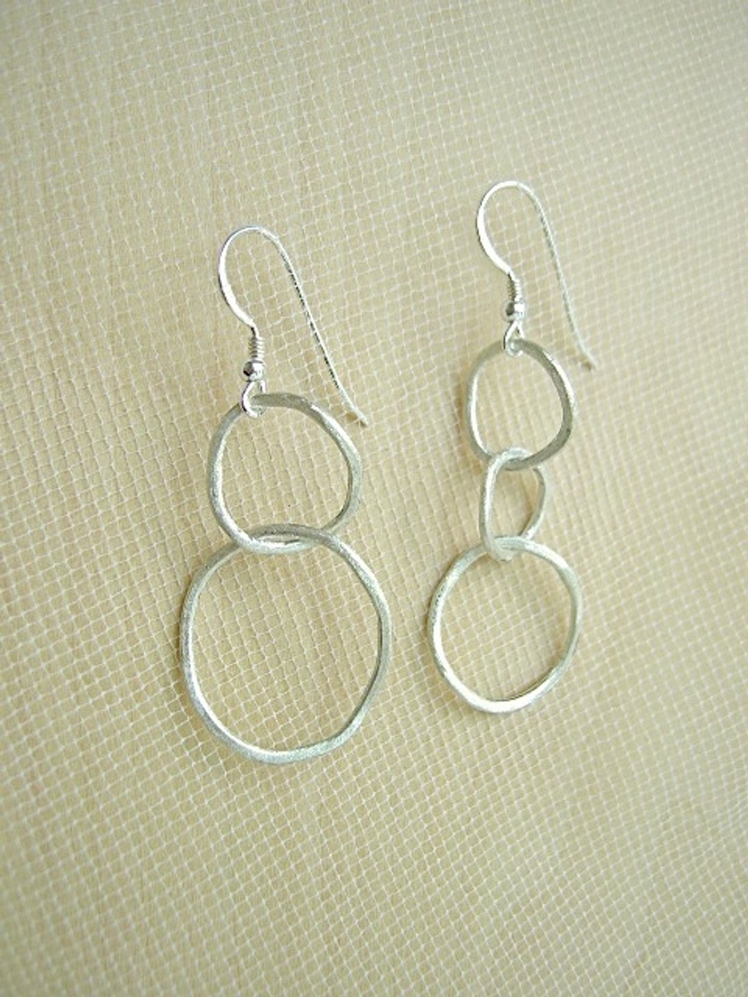 2 and 3 earrings - 耳环/耳夹 - 银 银色